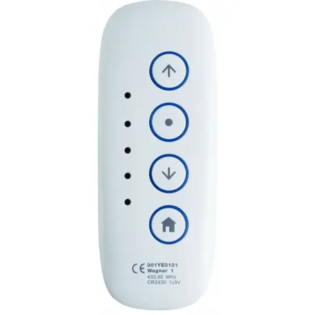 Emetteur en 433,92MHz Wagner 5 canaux blanc avec support mural CAME YE0102