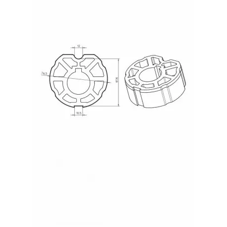 Adaptateur ogive inclinée 80mm CAME YK6114