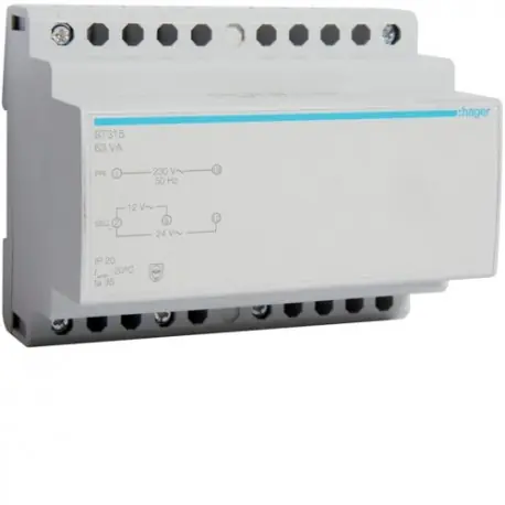 Transfo sécu 63VA 230/12-24V - COMMANDE SIGNAL HAGER ST315