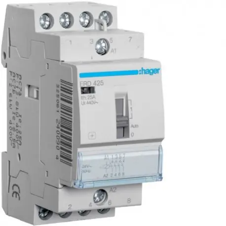 Contact cde manu 25A, 4F, 24V - AUTOMATISMES HAGER ERD425