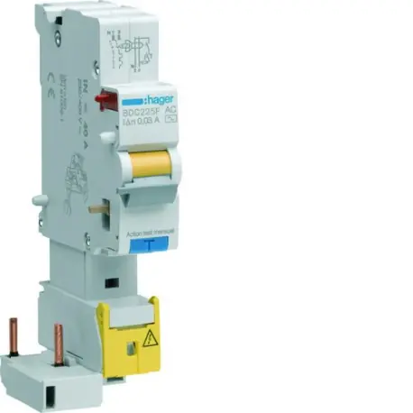 Bloc dif 1P+N 25A 30mA AC - BLOCS DIFFERENTIELS HAGER BDC225F