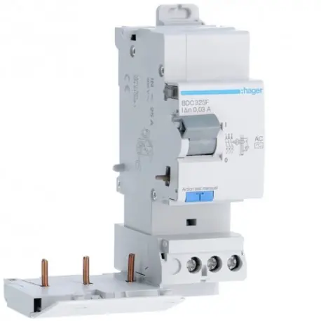 Bloc dif 3P 25A 30mA AC - BLOCS DIFFERENTIELS HAGER BDC325F