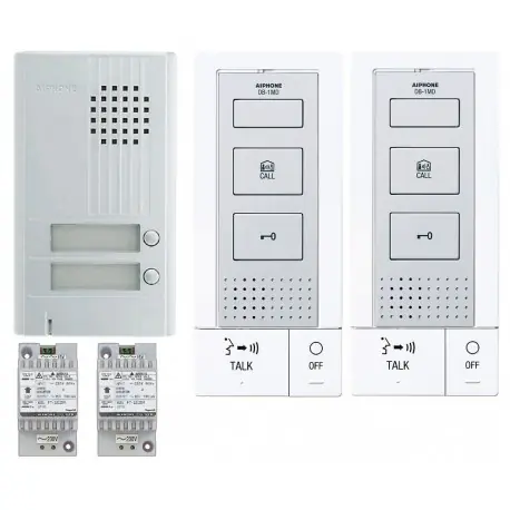KIT ALU 2BP 2 POSTES Kit portier audio KITDB2 - Aiphone 118715