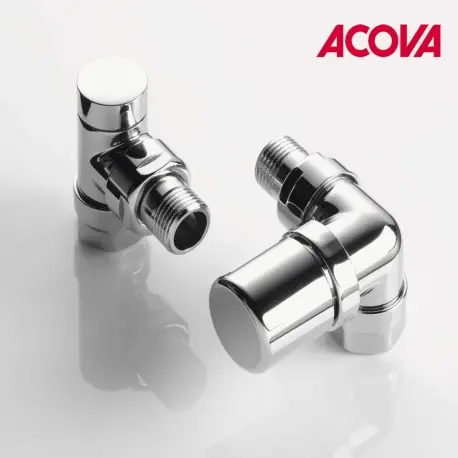 Kit G robinetterie manuelle thermostatisable équerre d‘angle droit pour radiateur - ACOVA 991528