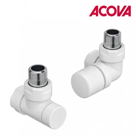 Kit G robinetterie manuelle thermostatisable équerre d‘angle droit pour radiateur - ACOVA 991521