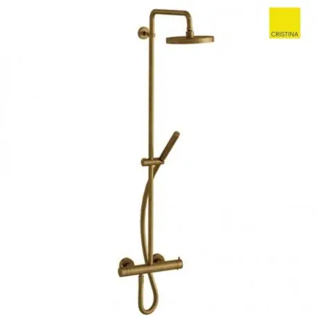 Colonne de douche thermostatique complete Triverde Vieux Bronze - Cristina Ondyna TV48692