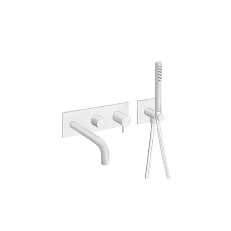 FACADE EXTERNE TRIVERDE BAIN DOUCHE MURAL 2 SORTIES WHITEMATT - CRISTINA ONDYNA TV10224