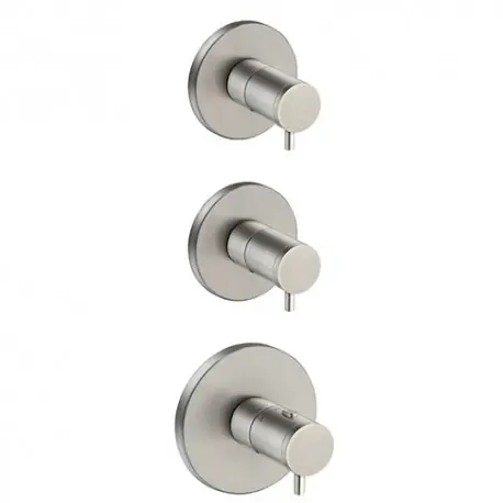 Façade externe mitigeur thermostatique rond Inox - CRISTINA ONDYNA XX77228