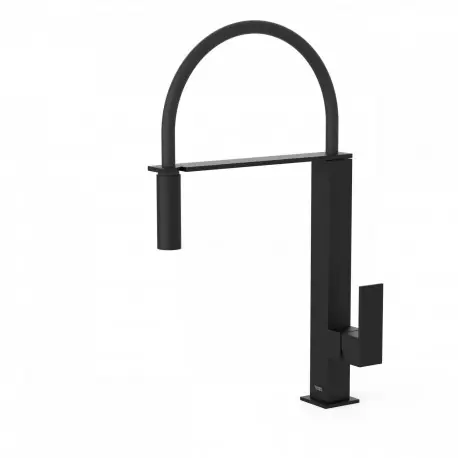 Mitigeur évier Noir Mat avec bec extractible - TRES 00648701NM