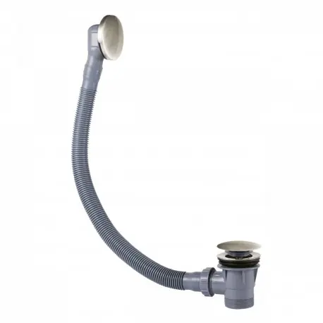 Vidage baignoire avec trop‑plein et valve automatique Ø 72 mm CLICK‑CLACK Acier - TRES 03453420AC