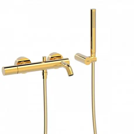 Mitigeur bainDouchette à main anticalcaire avec support orientable et flexible - TRES 26117001OR