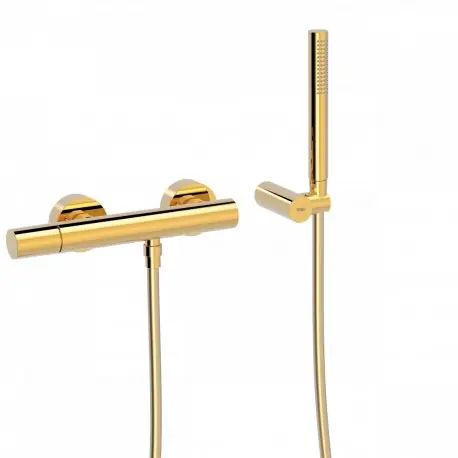 Mitigeur doucheDouchette à main anticalcaire avec support orientable et flexibl - TRES 26116701OR