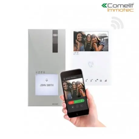 Kit portier Vidéo Quadra et Mini WIFI 2 fils - Comelit 8451V/BM