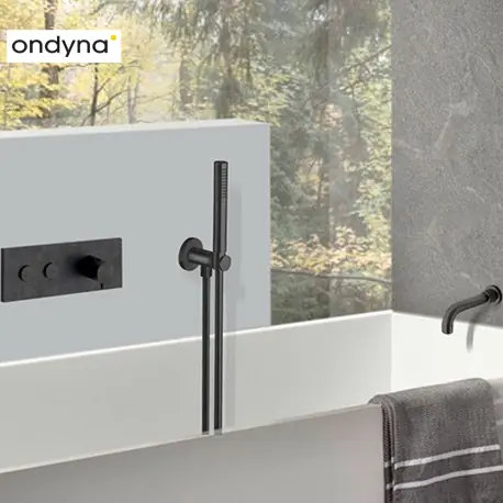 Bec de remplissage Design Chromé Noir Brossé - CRISTINA ONDYNA EV48475