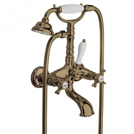 Bain/Douche Chambord + Accessoires Or Rose Brosse Pvd Robinetterie CHAMBORD - CRISTINA ONDYNA CH10234P