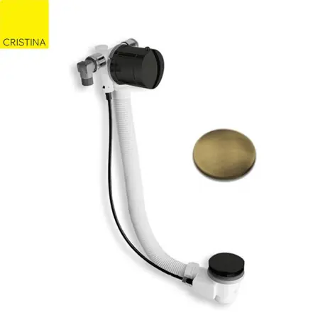 Vidage Remplissage Baignoire Par Trop Plein Laiton 58 Cm Vieux Bronze - CRISTINA ONDYNA VE26392