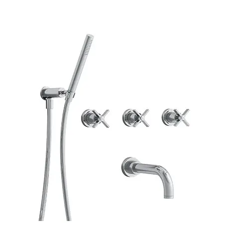 Bain/Douche Encastre 2 Sorties Cross Road Complet Chrome Robinetterie CROSS ROAD - CRISTINA ONDYNA CR11151