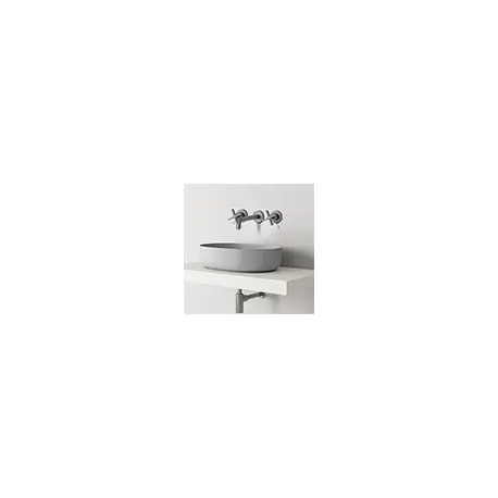 Lavabo Cross Road 3 Trous + Vidage Sans Mecanisme Metal Brosse Robinetterie CROSS ROAD - CRISTINA ONDYNA CR24377
