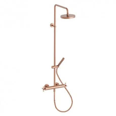 Colonne De Douche Cross Road Thermostatique Complete Or Rose Brosse Robinetterie CROSS ROAD - CRISTINA ONDYNA CR48634P