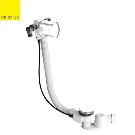 Vidage Remplissage Baignoire Par Trop Plein Laiton 58 Cm Blanc Mat Robinetterie VIDAGES - CRISTINA ONDYNA VE26324