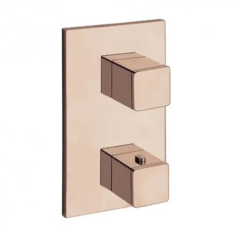 Facade Externe Quadri Laiton Thermostatique 2 Sorties Or Rose Robinetterie QUADRI - CRISTINA ONDYNA XQ85246P