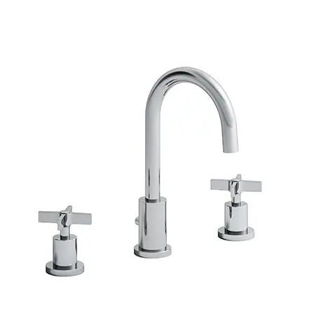 Lavabo Cross Road 3 Trous + Vidage Chrome Robinetterie CROSS ROAD - CRISTINA ONDYNA CR20551