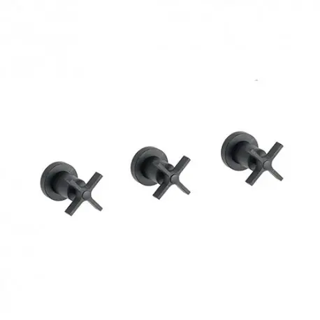 Douche Cross Road Encastre Melangeur 2 Sorties Chrome Noir Brosse Robinetterie CROSS ROAD - CRISTINA ONDYNA CR11475