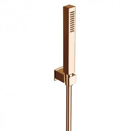 Kit Support Carre + Douchette Carre Or Rose Brosse Robinetterie HYDROTHERAPIE - CRISTINA ONDYNA PD64634P