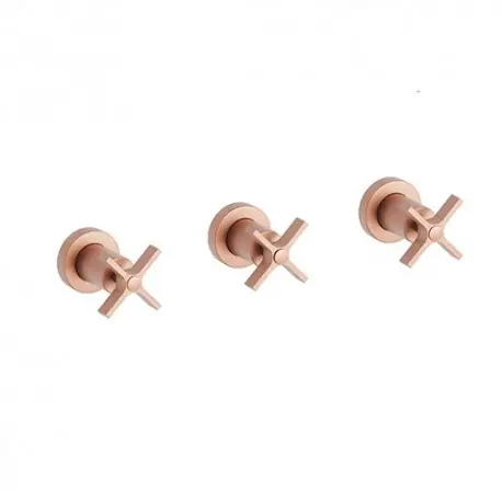 Douche Cross Road Encastre Melangeur 2 Sorties Or Rose Brosse Robinetterie CROSS ROAD - CRISTINA ONDYNA CR11434P