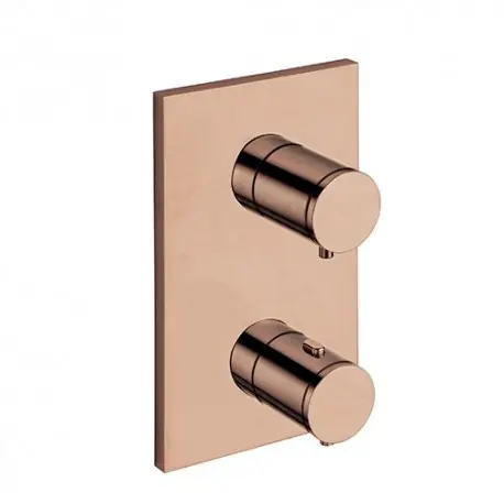 Facade Externe Triverde Laiton 2 Sorties Or Rose Brosse Pvd Robinetterie TRIVERDE - CRISTINA ONDYNA XT85234P