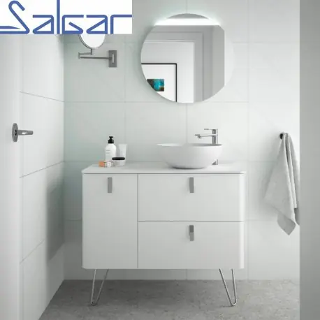 Meuble de salle de bain UNIIQ 900 gauche BLANC MAT 897 x 540 x 450 mm - SALGAR 24648
