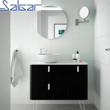 Meuble de salle de bain UNIIQ 900 droite NOIR MAT - SALGAR 24611