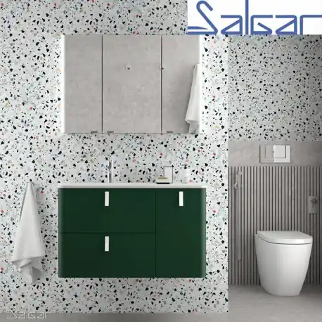 Meuble de salle de bain UNIIQ 900 ROYAL GREEN droite 1 porte et 2 tiroirs - 83119 SALGAR
