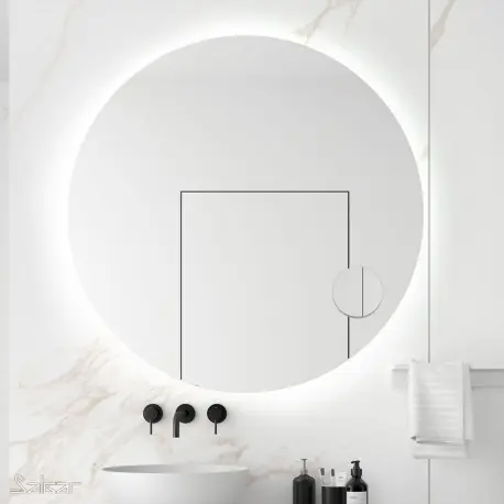 Miroir MOON 1000 circulaire avec luminaire (4,8 W.) IP44 d 1000 mm - SALGAR 83964