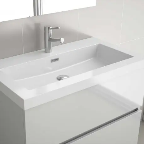 Vasque TOSCANA 1205 CHARGE MINÉRAL BLANC 1205 x 50 x 460 mm - SALGAR 23396
