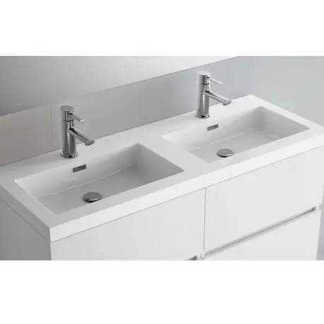 Vasque TOSCANA 1205 double CHARGE MINÉRAL BLANC 1205 x 50 x 460 mm - SALGAR 20753