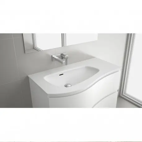 Plan vasque MAM 900 coquette à droite solid surface 910 x 12 x 510 mm - SALGAR 87596