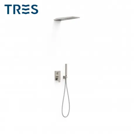 Kit de douche encastré Rapid-Box Acier - TRES 21128005AC
