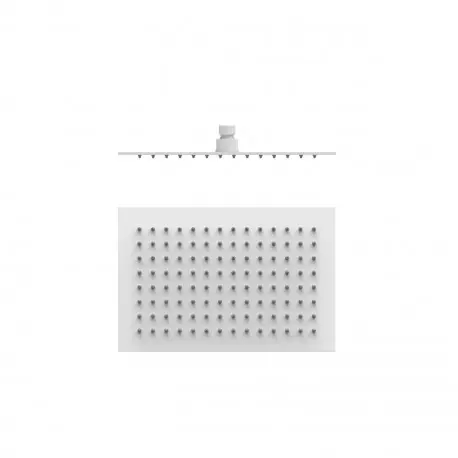 Douche acier inoxydable de tête anticalcaire à rotule. 300x200 mm WHITEMAT (blanc mat) - TRES 134315007BM