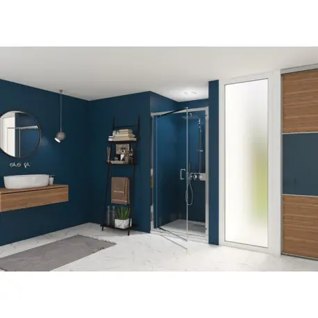 Smart Express Porte Pivotante 90X190 Cm Profile Chrome Verre Transparent - KINEDO PA1902CTNE