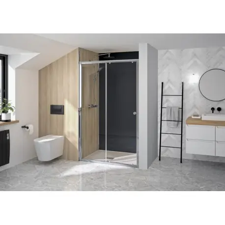 Supra Coulissante 100 Chromé Transparent - KINEDO PA1540CTN