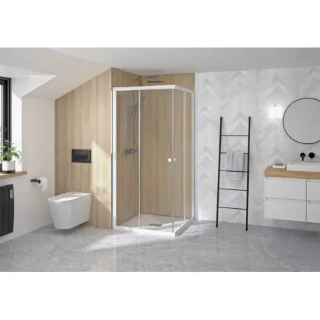 Supra Angle Droit/Gauche 90X90 Blanc Transparent - KINEDO PA1592BTN