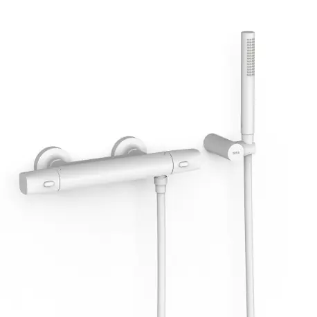 Ensemble douche thermostatique Blanc mat - TRES 19016449BM