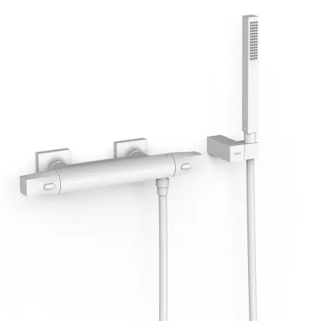Ensemble douche thermostatique Blanc mat - TRES 19016459BM