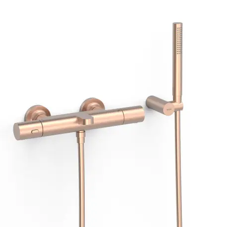 Ensemble douche bain-douche thermostatique Or Rose Mat 24K - TRES 19017429OPM