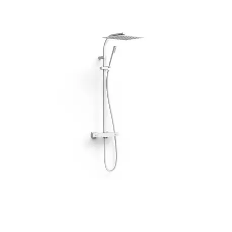 Colonne de douche thermostatique 2 voies Blanc mat - TRES 19039308BM
