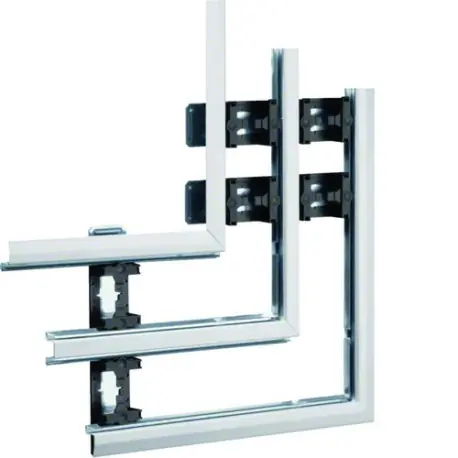 Angle plat pour BKIS épais 25mm double hauteur acier RAL 9016 Pure - HAGER BKIS251305D9016