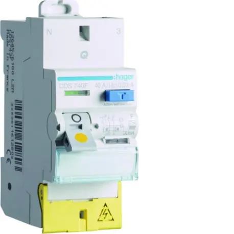 Inter diff 2P 40A 30mA type F Bornes décalées SanVis - HAGER CDS740F