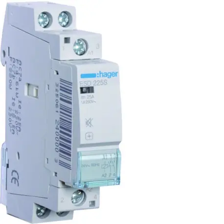 Contacteur Silencieux 25A, 2F, 24V - HAGER ESD225S