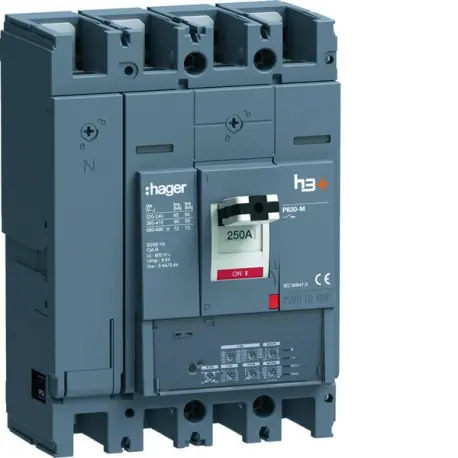 Disjoncteur h3+ P630 LSI 4x250A 50kA - HAGER HMW251JR